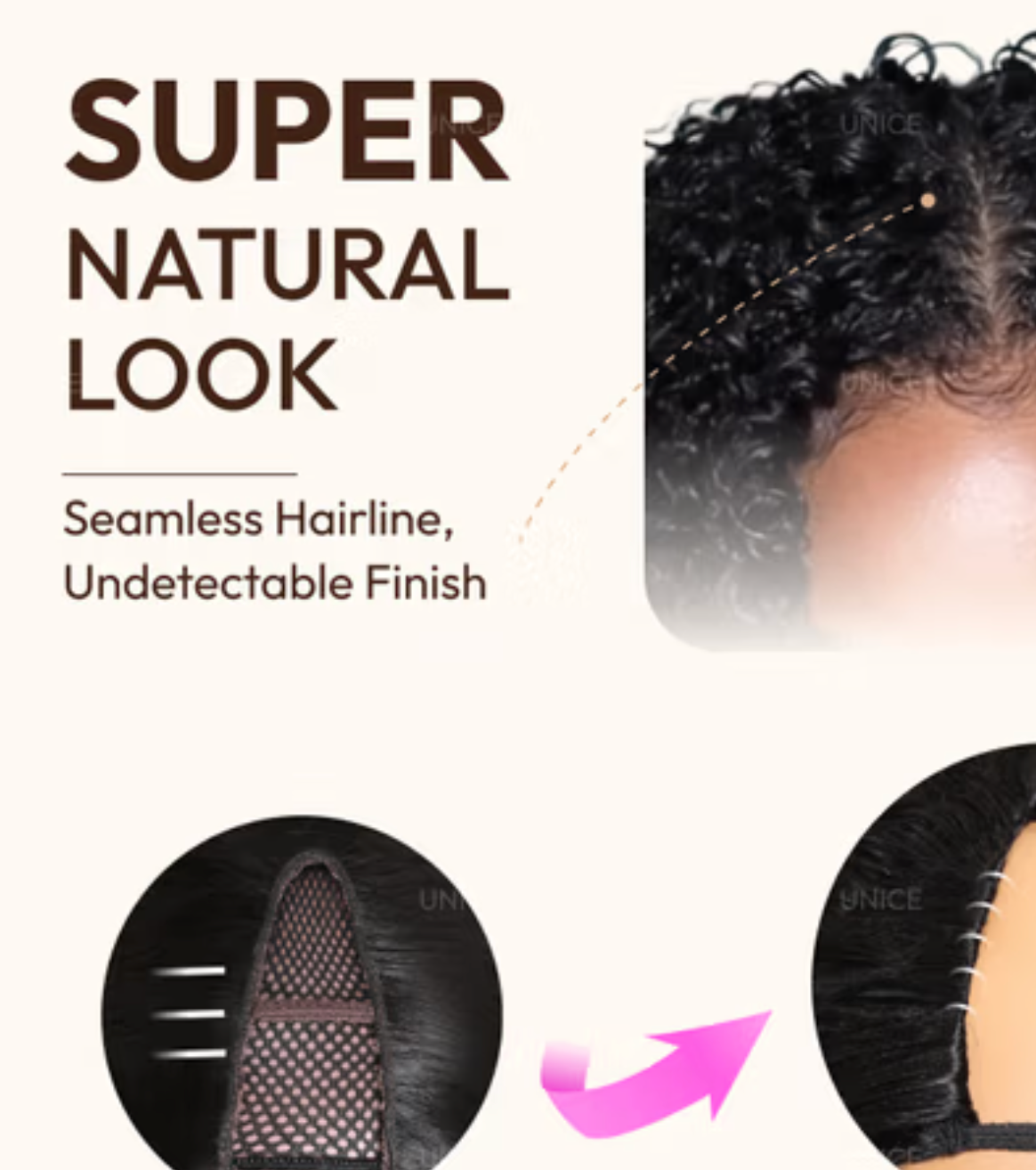 ✨ EasiContour V Part Jerry Curly Wig with Invisi Drawstring – 100% Human Hair ✨