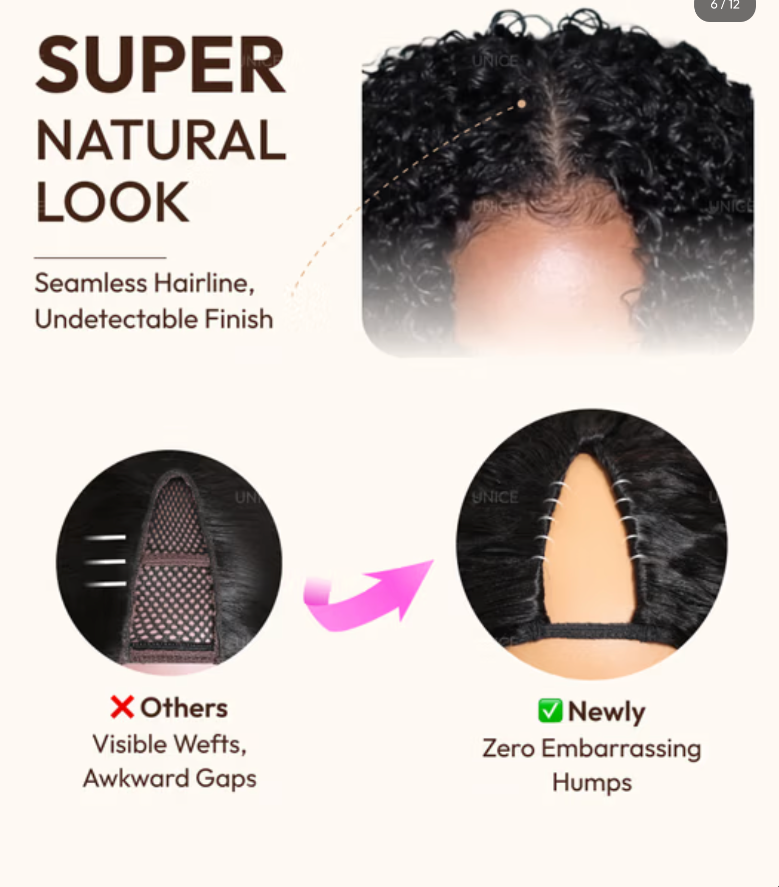 ✨ EasiContour V Part Jerry Curly Wig with Invisi Drawstring – 100% Human Hair ✨