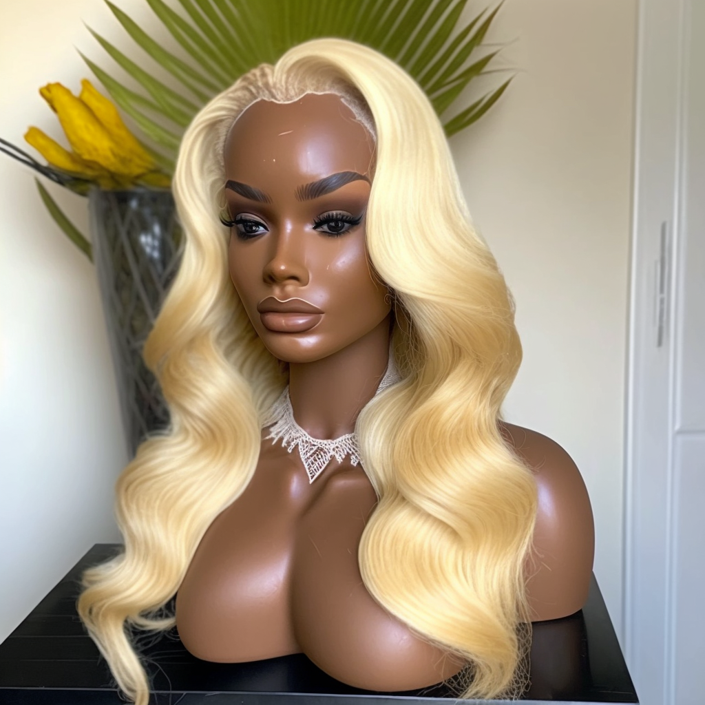 BLONDE BODY WAVE LACE FRONTAL WIG - 100% HUMAN VIRGIN HAIR