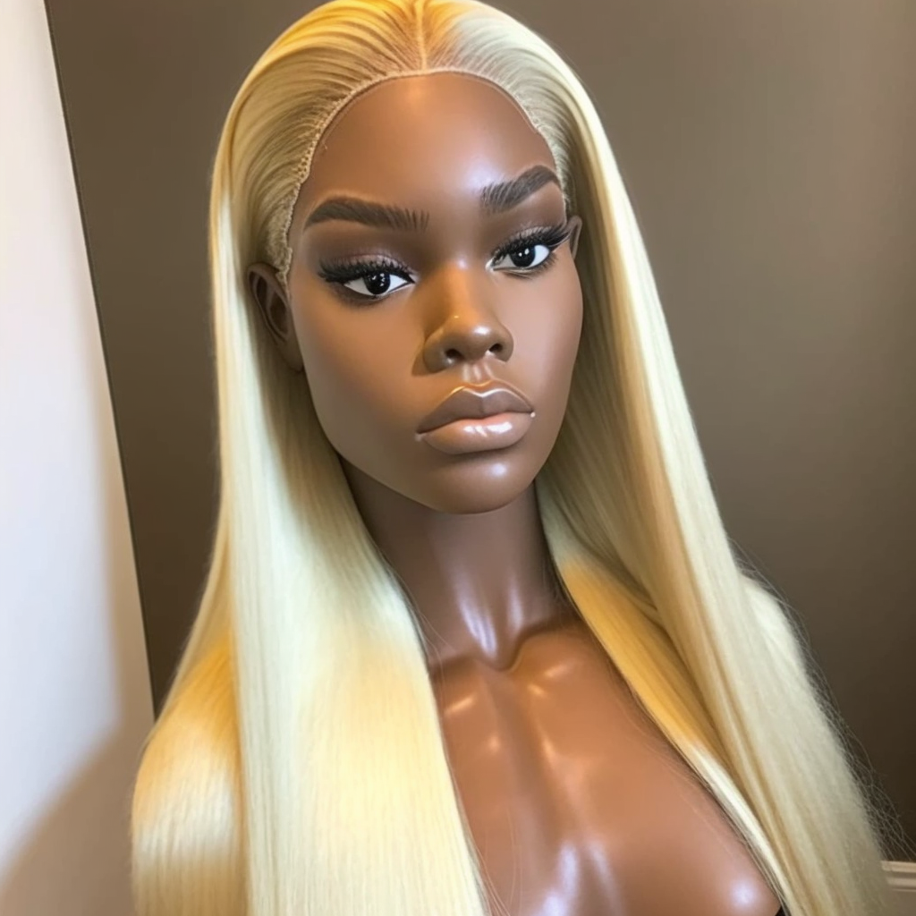 BLONDE STRAIGHT LACE FRONTAL WIG - 100% HUMAN VIRGIN HAIR