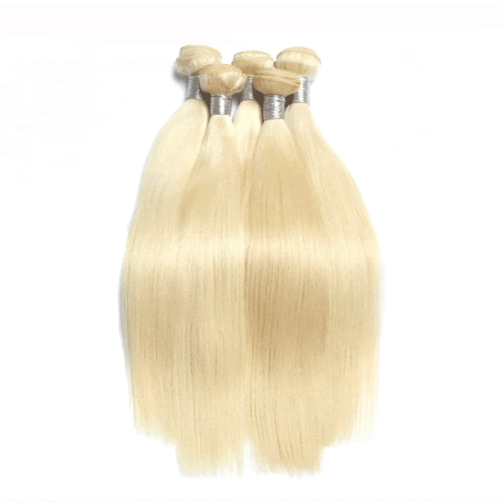 BLONDE STRAIGHT HAIR BUNDLE - 100% HUMAN VIRGIN HAIR - 100% HUMAN VIRGIN HAIR